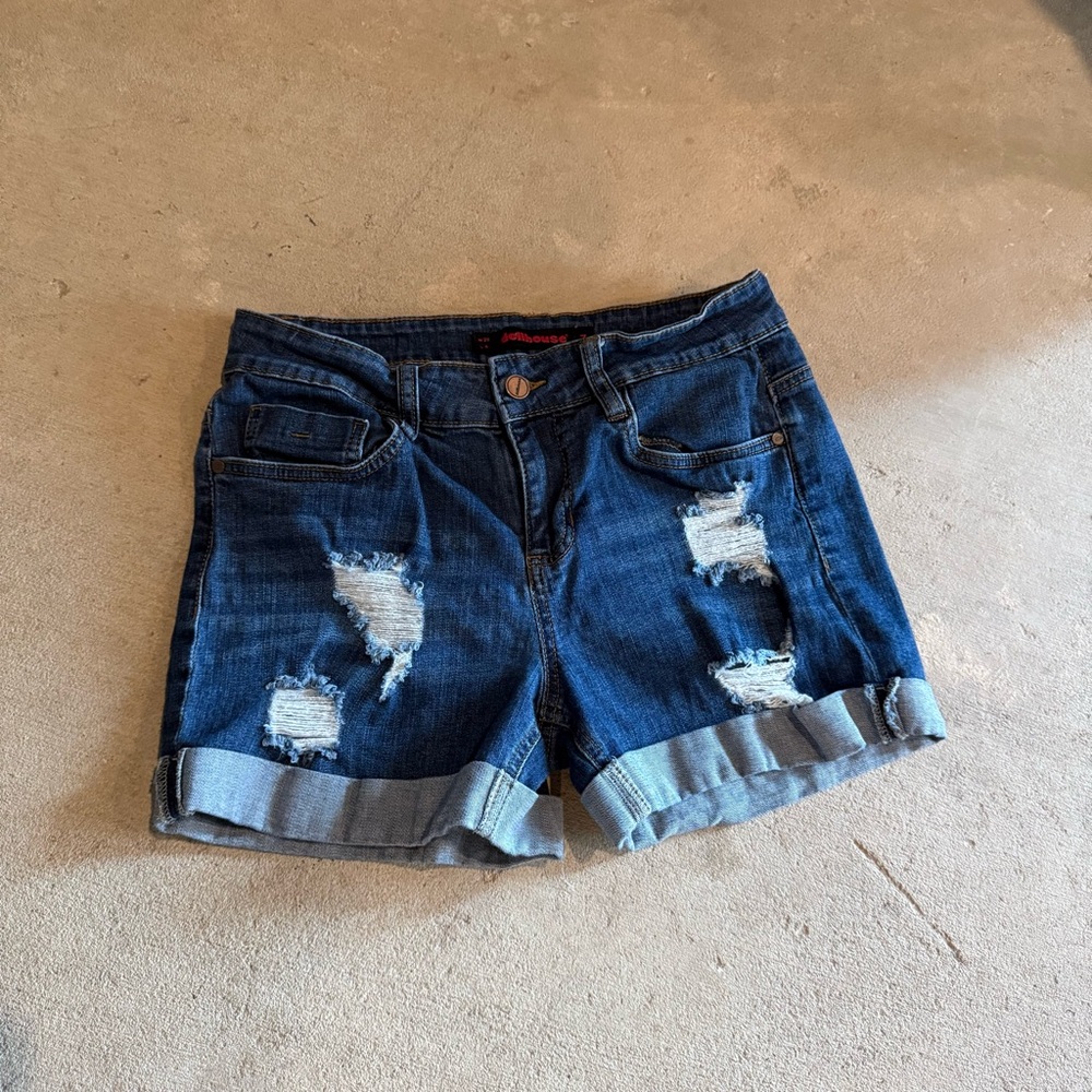 Dollhouse Blue Distressed Jean Shorts